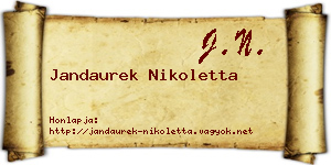 Jandaurek Nikoletta névjegykártya